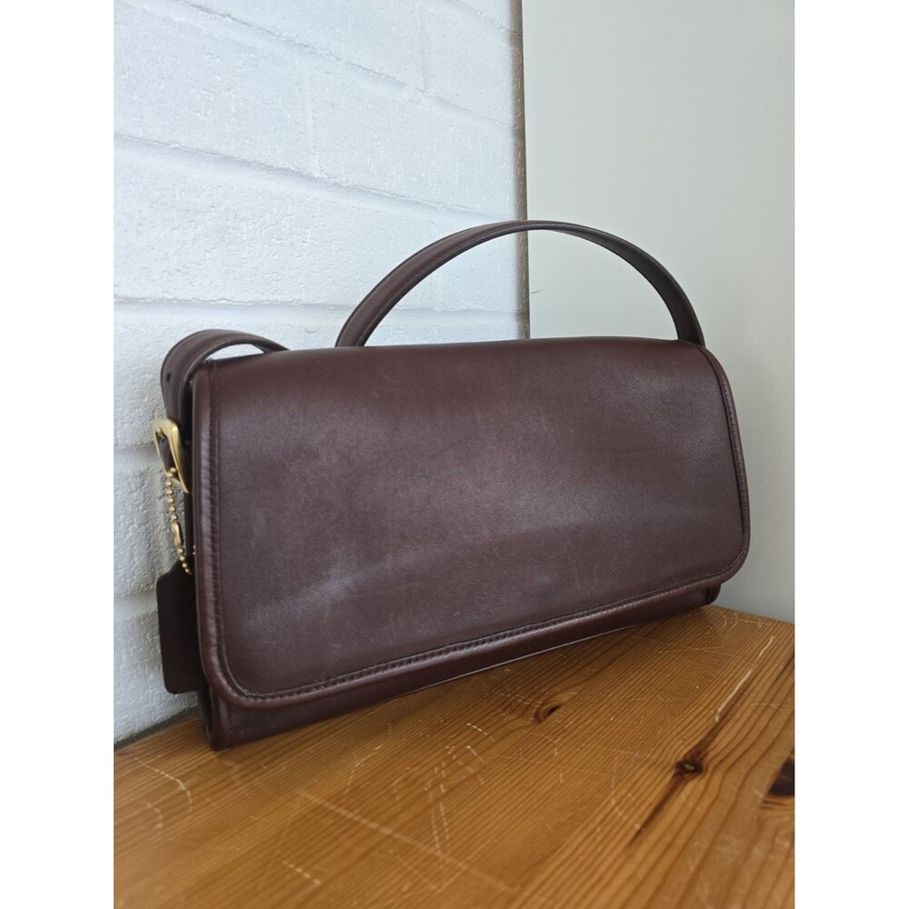 Vintage Coach Allison Flap Bag 9072 Mahogany Leather 90's